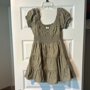 Olive Green Mini Dress